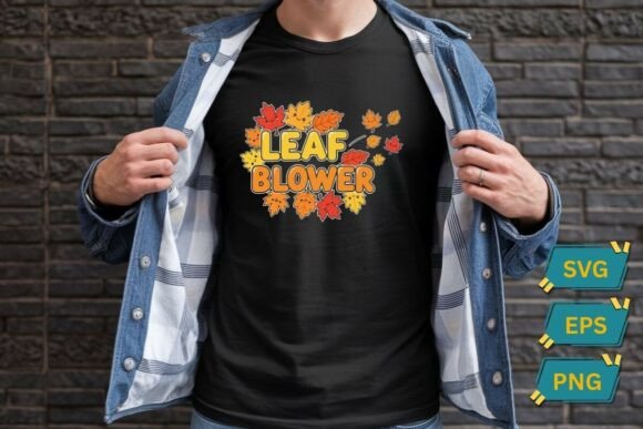 A Graphic Designer's Take on the Funny Leaf Blower Fall Autumn Couple Graphic