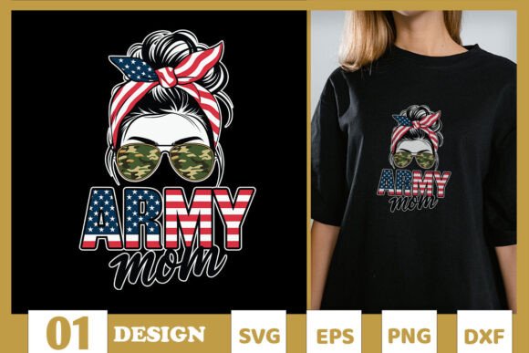 Army Mom Messy Bun Military Wife SVG Review: Graphics for T-Shirts