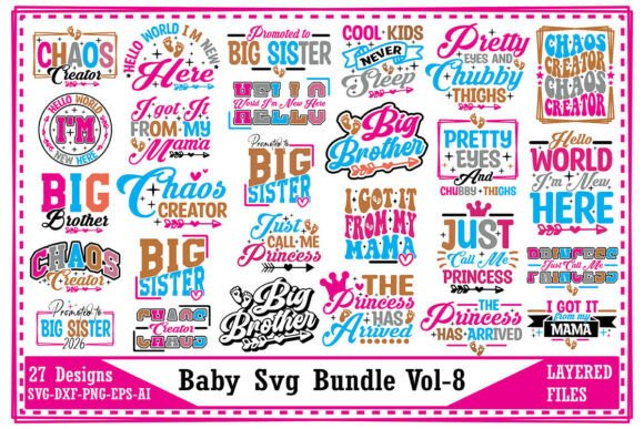Baby SVG Bundle Vol-8: Graphics for Crafting & T-Shirt Designs