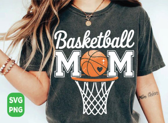 Basketball Mom PNG Graphics for Modern T-Shirt Designs