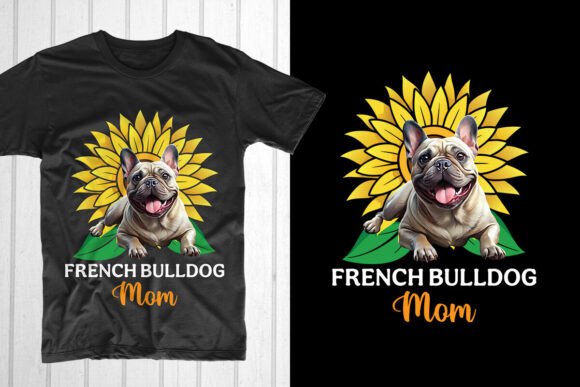 French Bulldog Mom Sunflower Graphics & T-Shirt Designs