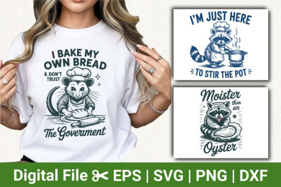 Funny Raccoon Kitchen Graphics for T-Shirt Designs