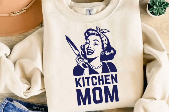 Kitchen Mom SVG Graphics: Retro Housewife T-Shirt Designs