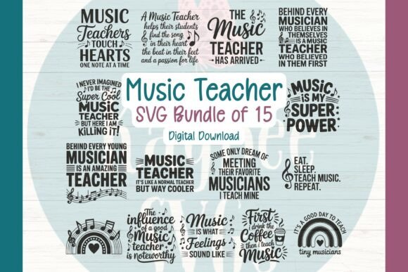 Music Teacher Graphics: A Design Asset for T-Shirt & Branding