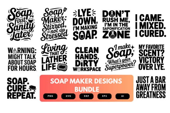 Soap Maker SVG Bundle: Graphics & T-Shirt Designs