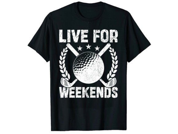 Weekend Golf Graphics for Editorial T-Shirt Designs